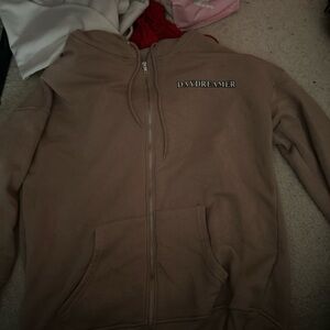 Daydreamer Brown Zip-Up Hoodie
